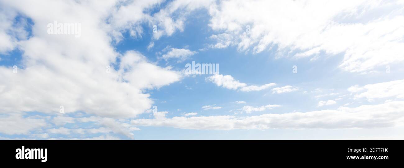 blue sky background with tiny clouds. panorama Stock Photo - Alamy