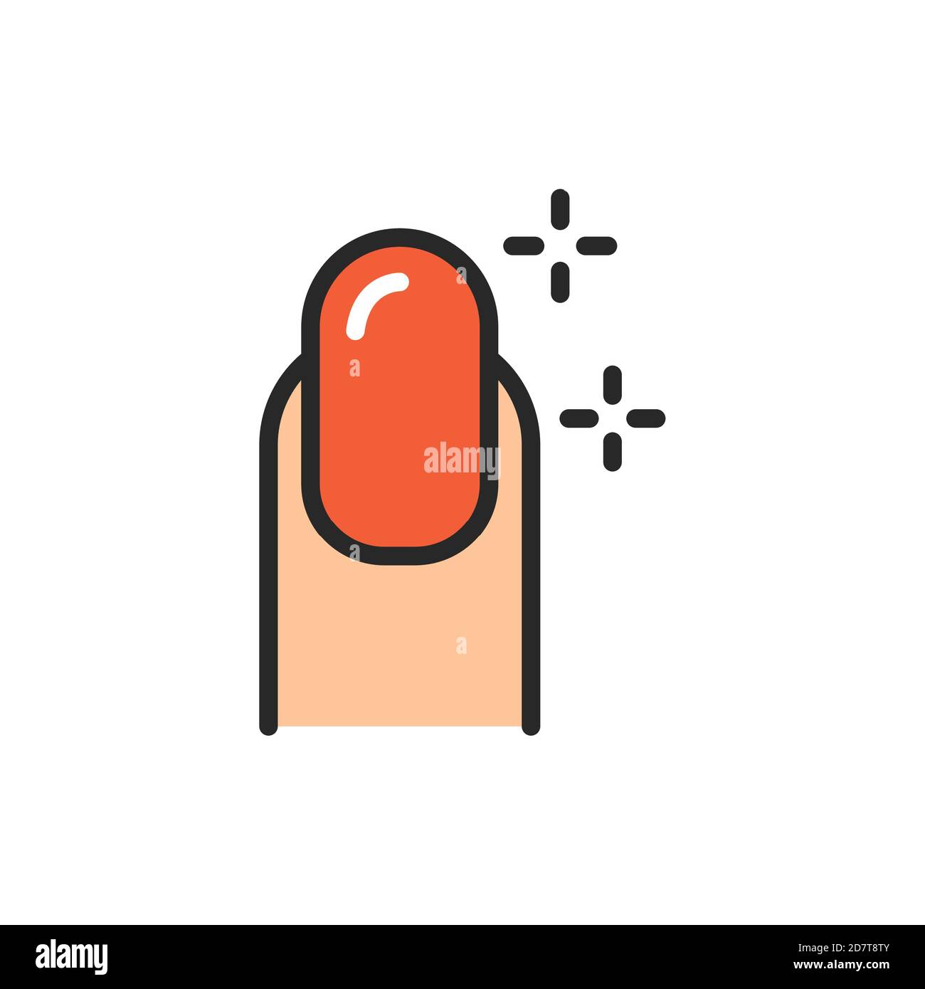 Manicure color line icon. Isolated vector element. Stock Vector