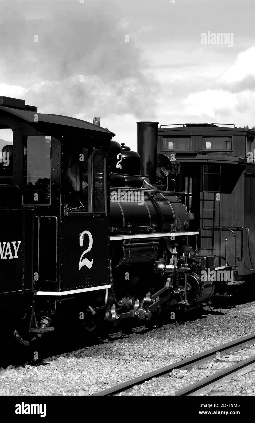 B.M.R. No. 2 at Pontsticill, with the first Torpantau - Pant service. Stock Photo