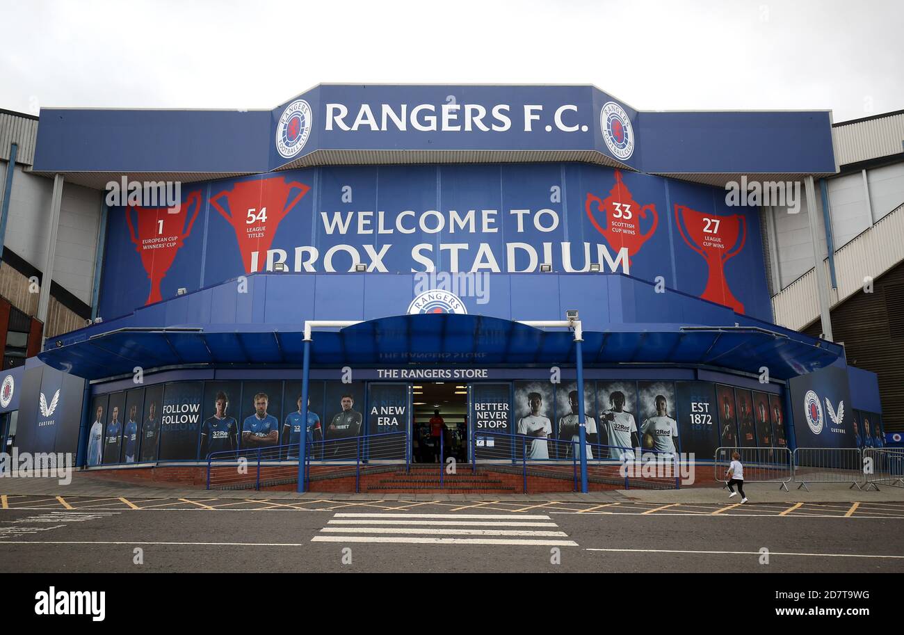 General view from outside the official Rangers Store ahead of the