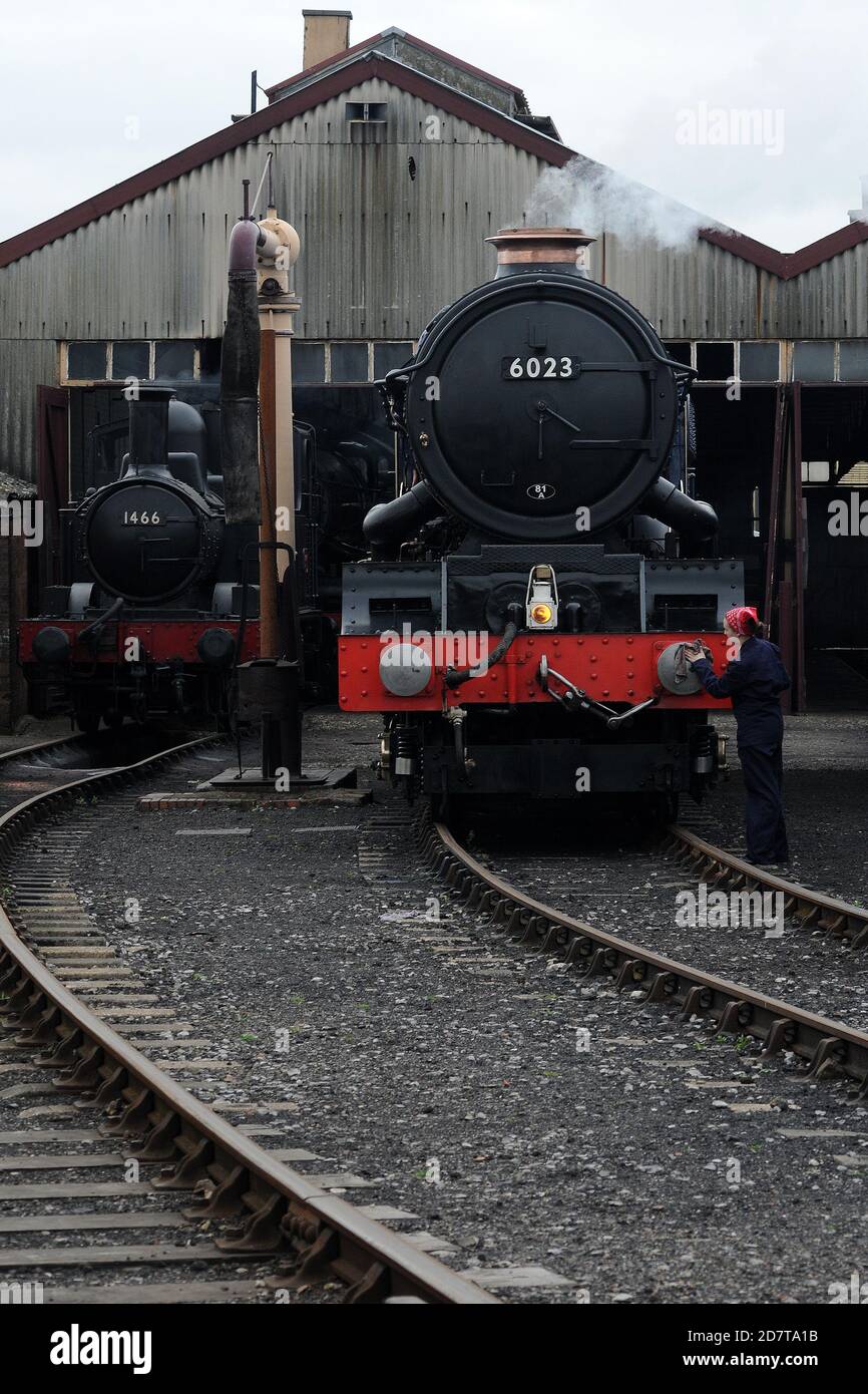 '1466' and 'King Edward II' on shed at Didcot. Stock Photo