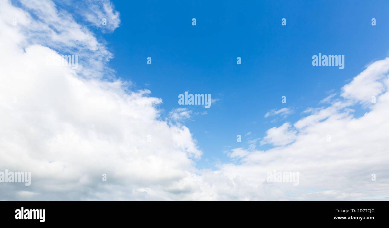 blue sky background with tiny clouds. panorama Stock Photo - Alamy