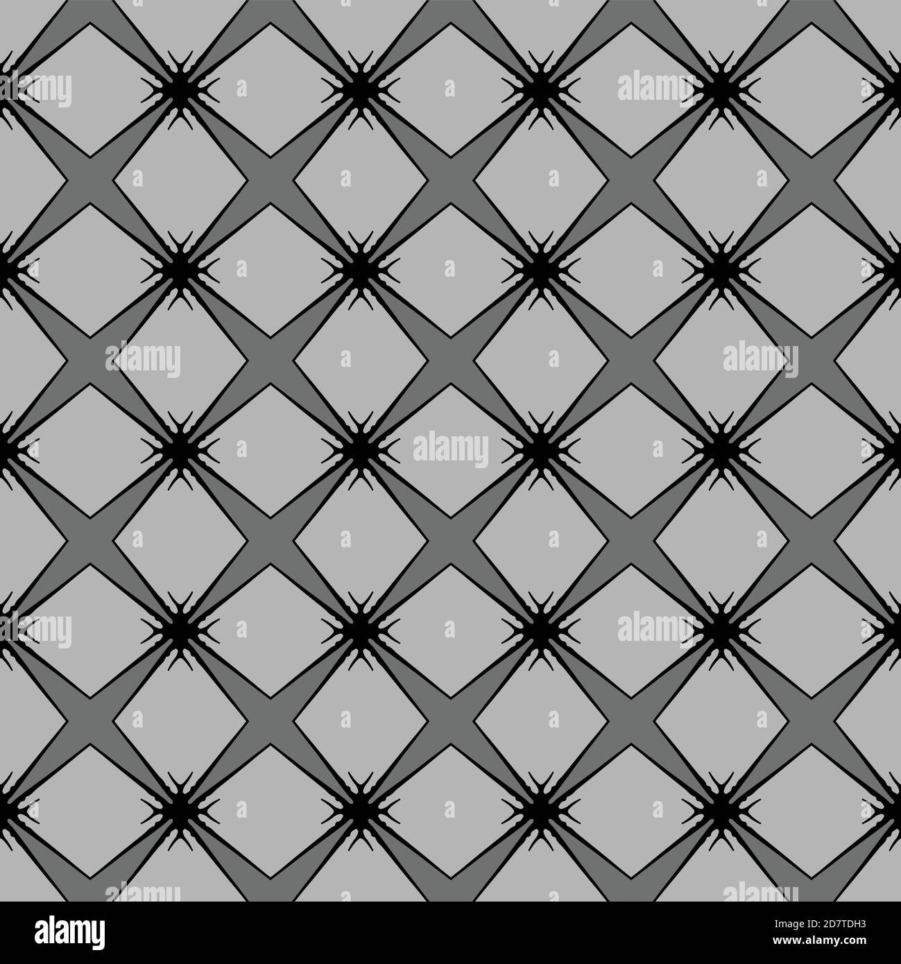 Vector seamless pattern texture background with geometric shapes in grey and black colors. Stock Vector