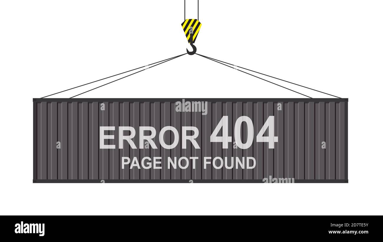 cargo container hanging on a crane hook. Stock Vector