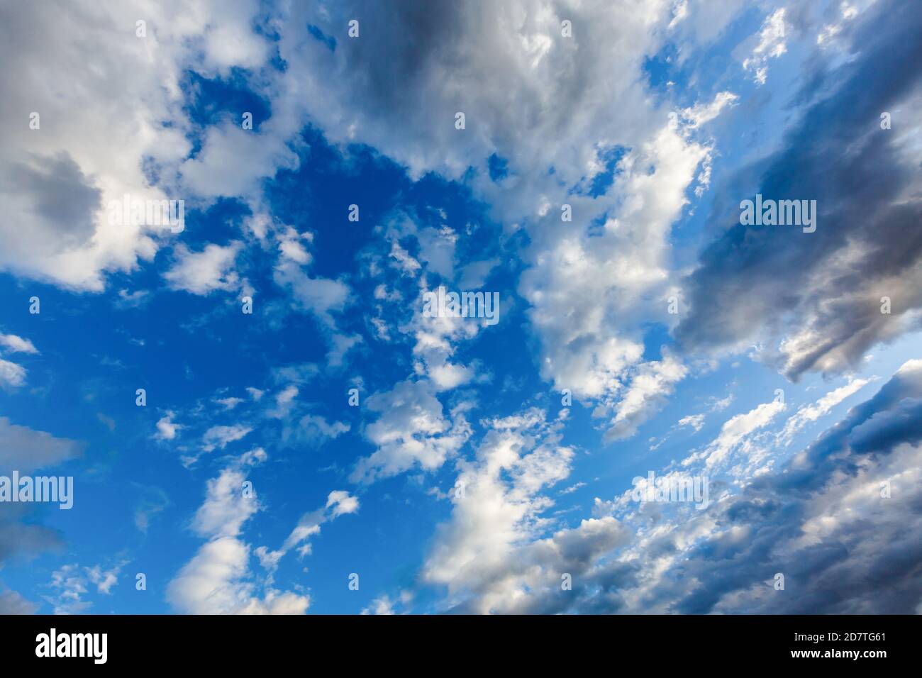 blue sky background with tiny clouds. panorama Stock Photo - Alamy
