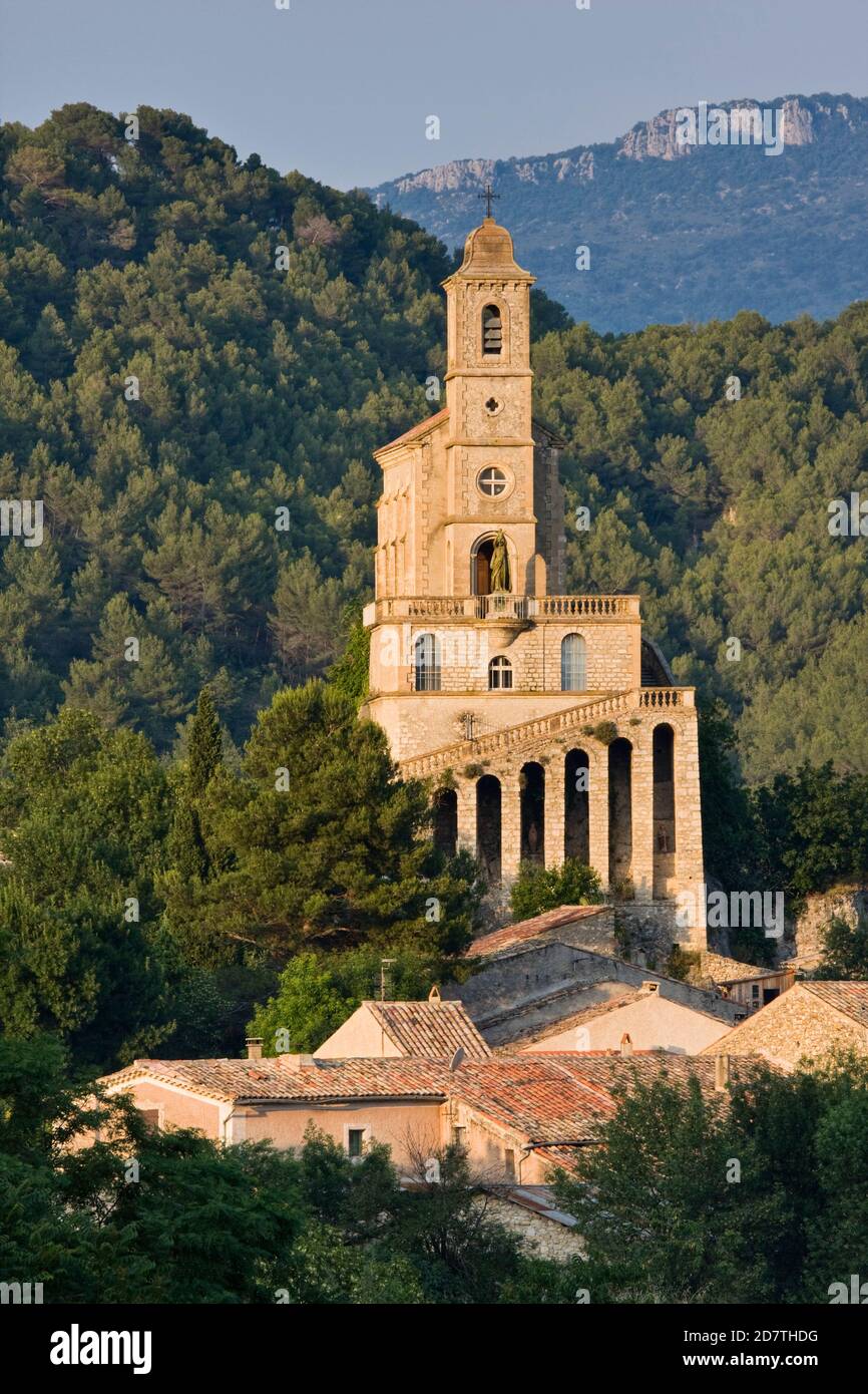 Pierrelongue church of Notre Dame de Consolation, Drome Provencale, Provence, France Stock Photo