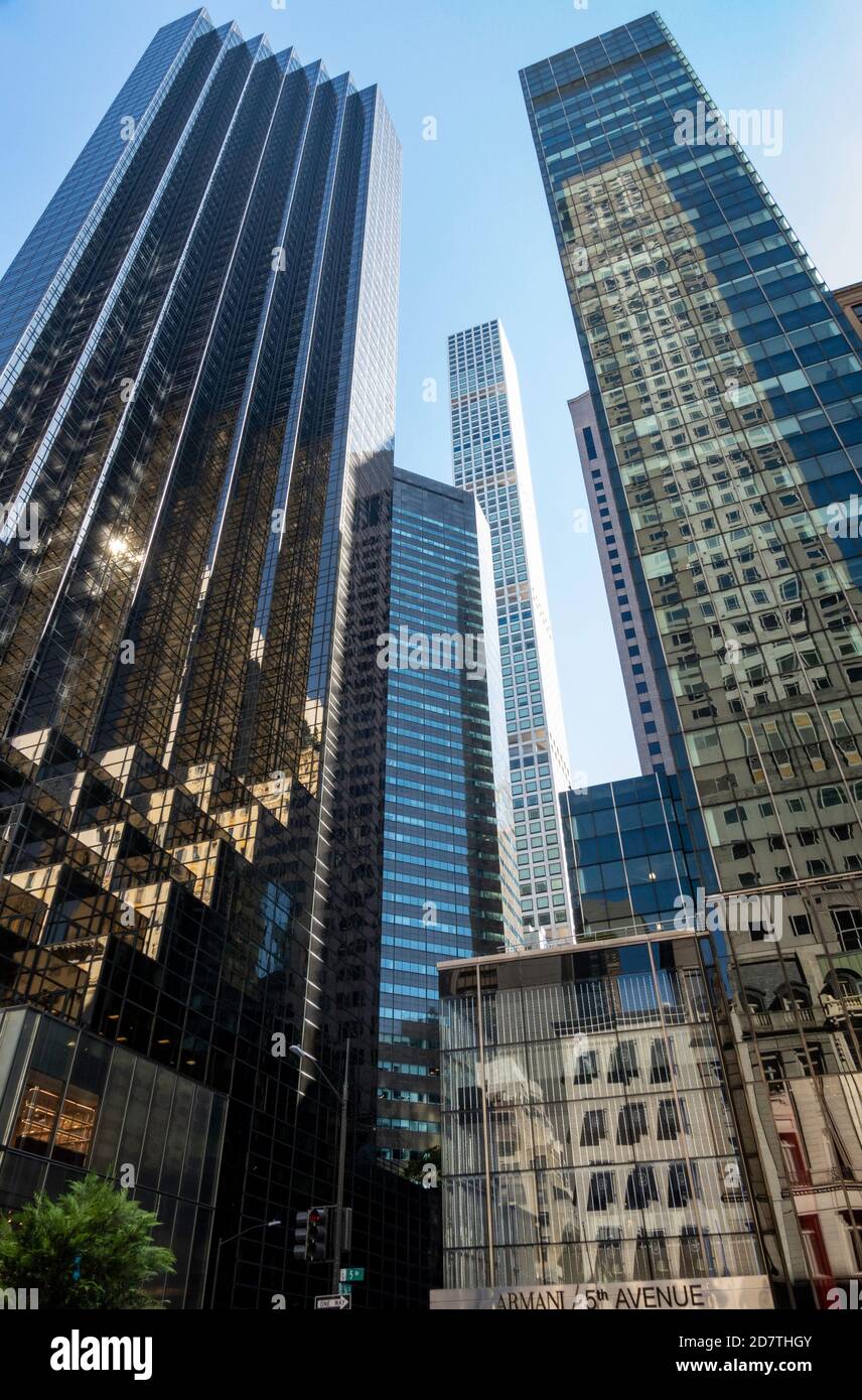 Architecture on Fifth Avenue featuring Trump Tower, NYC, USA Stock Photo