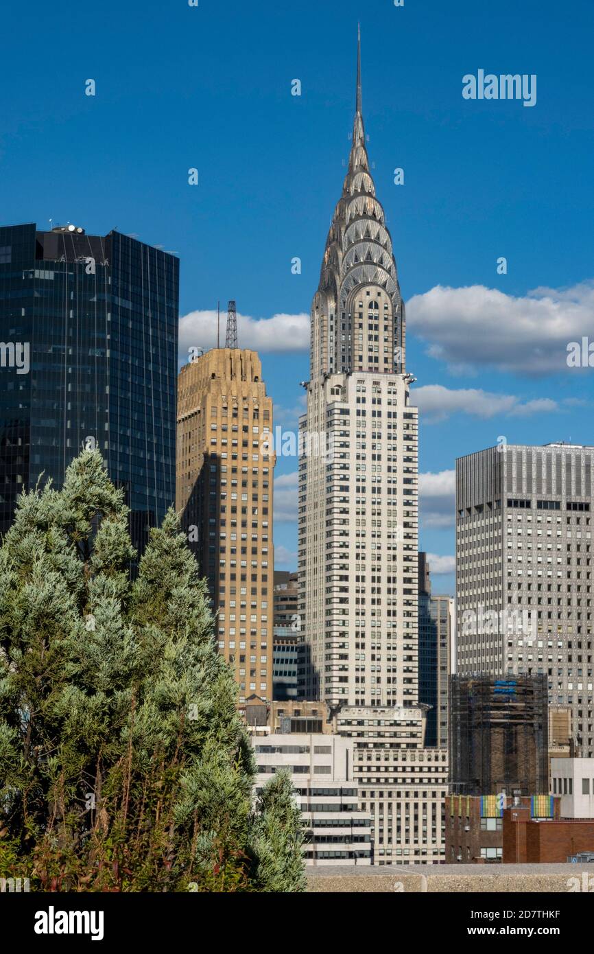 Skyline of Midtown Manhattan includes the Chrysler Building, NYC, USA Stock Photo