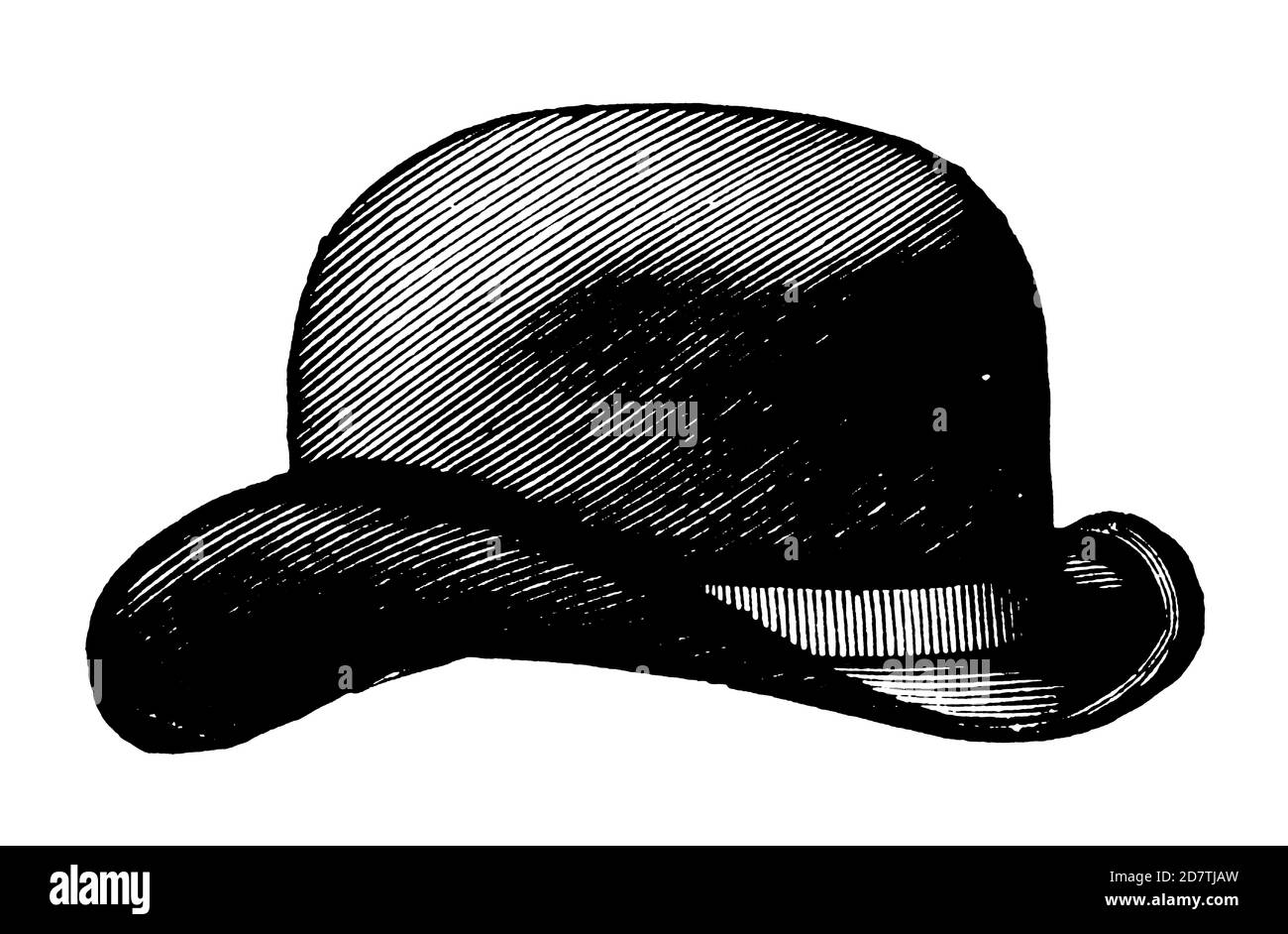 Antique illustration of a bowler hat isolated on white Published in Specimens des divers caracteres et vignettes typographiques de la fonderie by L Stock Photo Alamy