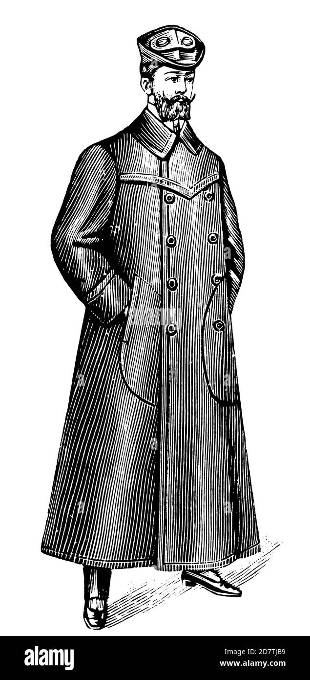 19th-century engraving of a gentleman (isolated on white). Published in Specimens des divers caracteres et vignettes typographiques de la fonderie by Stock Photo