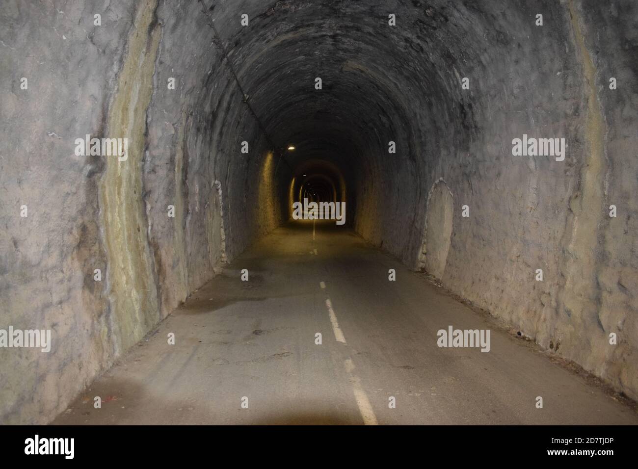 old railroad tunnel modified for bikes and pedestrians Stock Photo Alamy