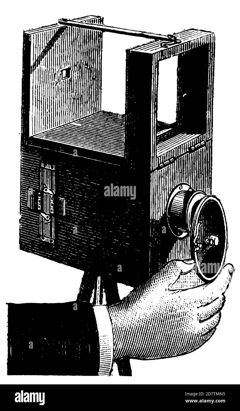 Vintage photographic camera, 19th century Stock Photo