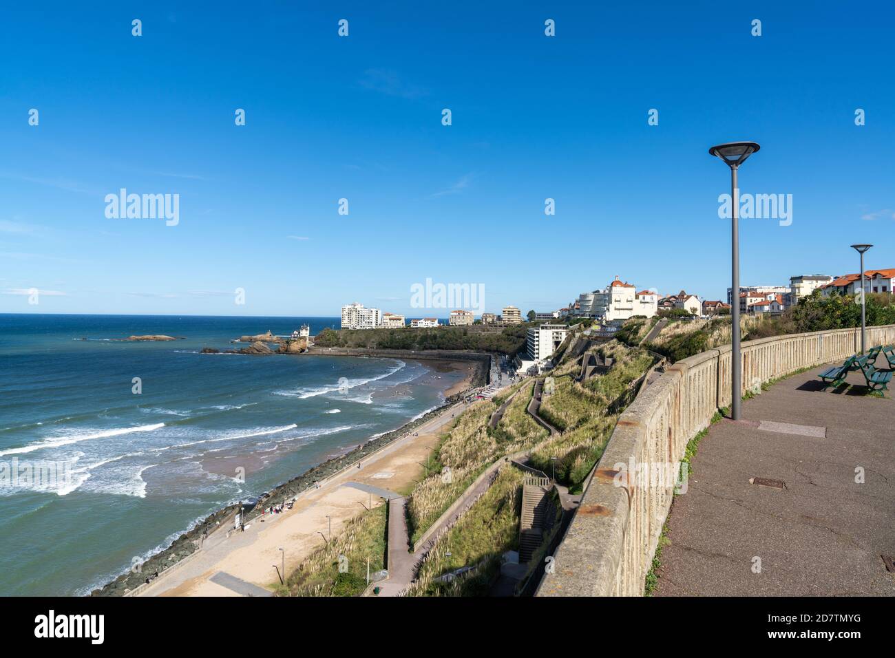 A view of the Plage de la Cote Basque Beach in Biarritz Stock Photo - Alamy