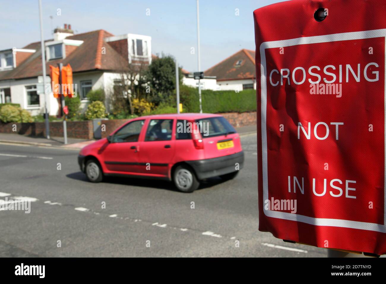 New traffic lights pelican crossing at junction of Hunters Avenue