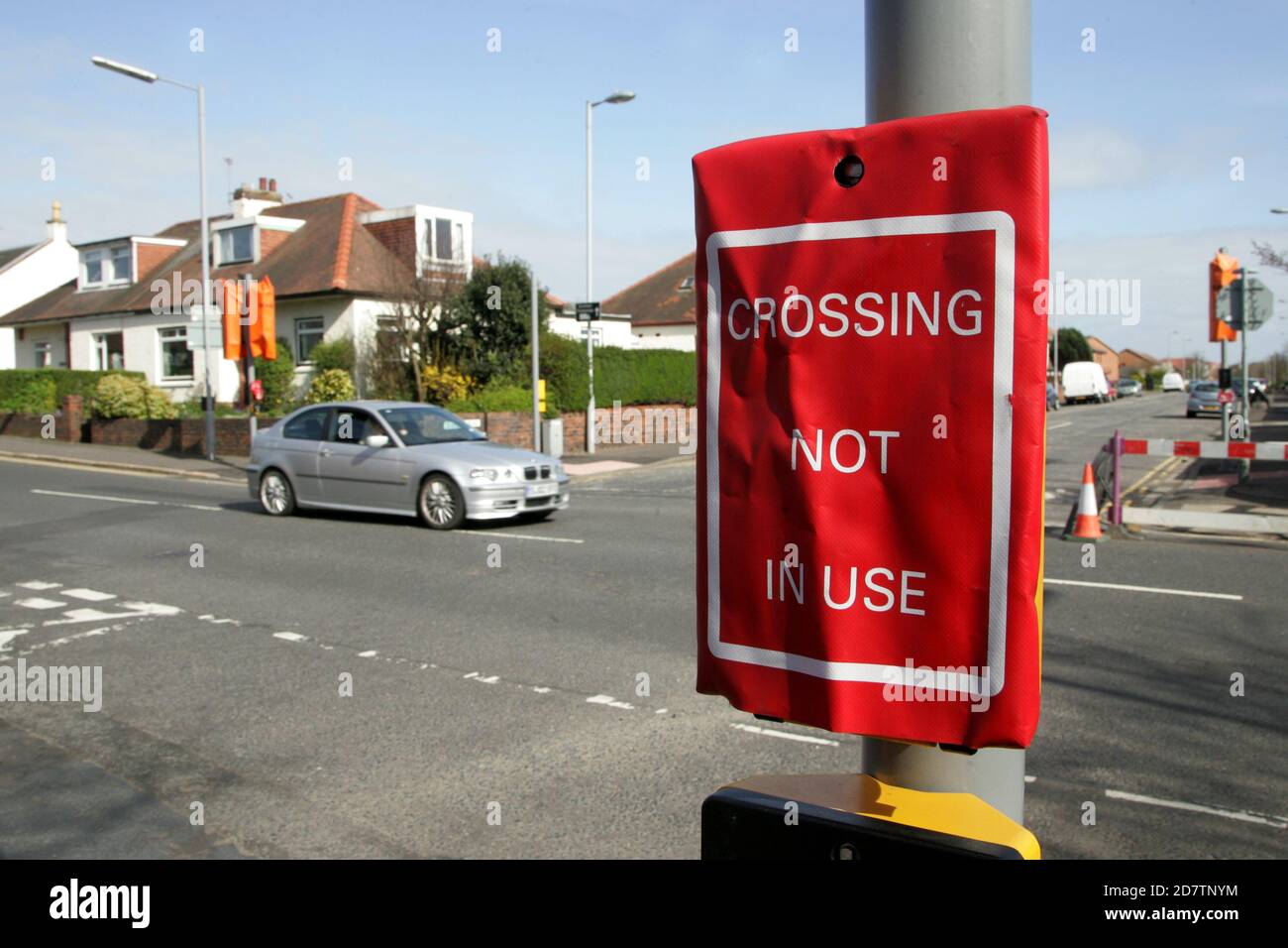 New traffic lights pelican crossing at junction of Hunters Avenue