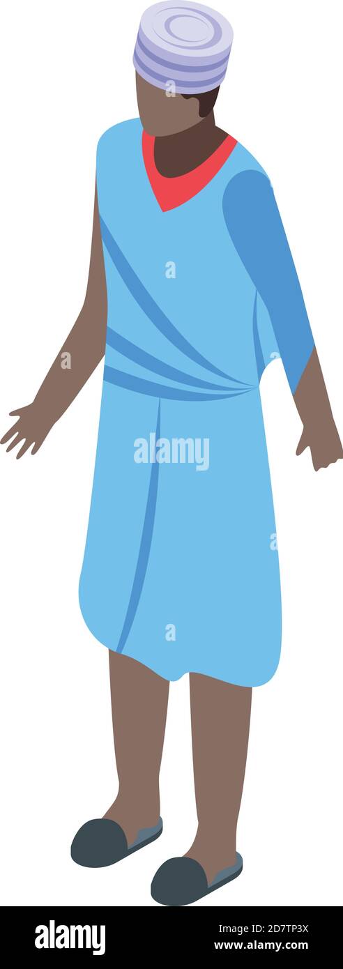 African native man icon. Isometric of african native man vector icon ...