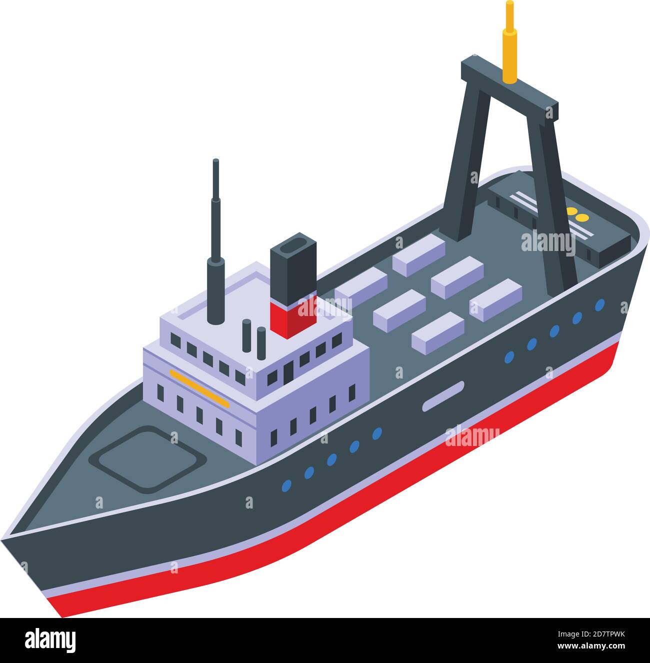 Catch fishing ship icon. Isometric of catch fishing ship vector icon ...