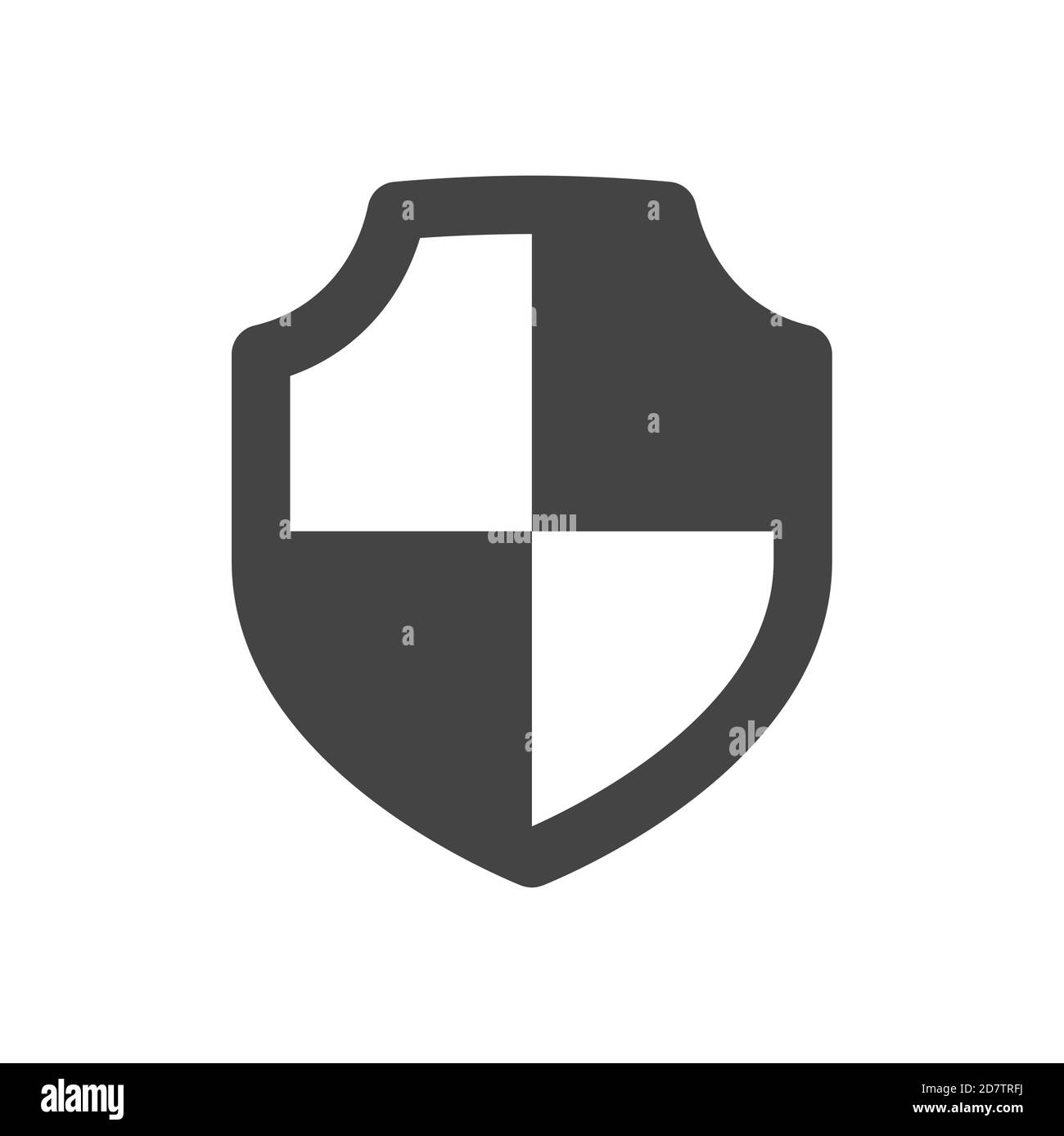 Shield black vector icon. Protection and safety symbol, isolated glyph