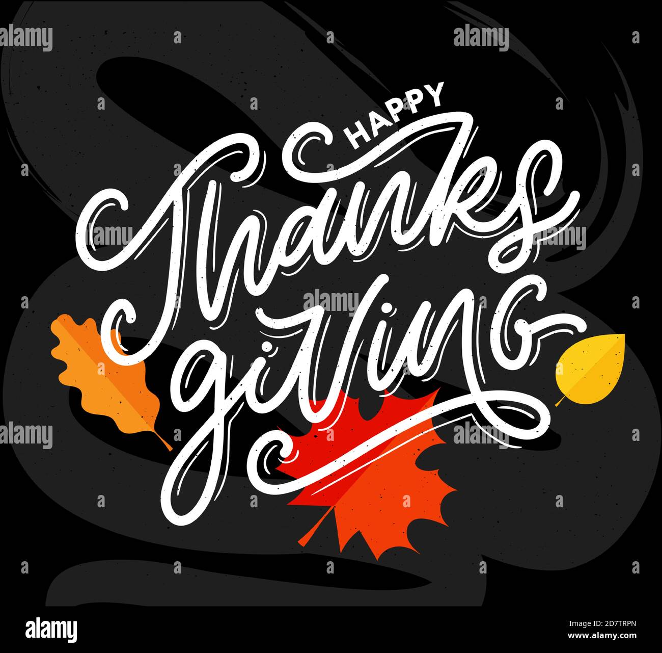 happy thanksgiving lettering calligraphy text brush vector Stock Vector ...