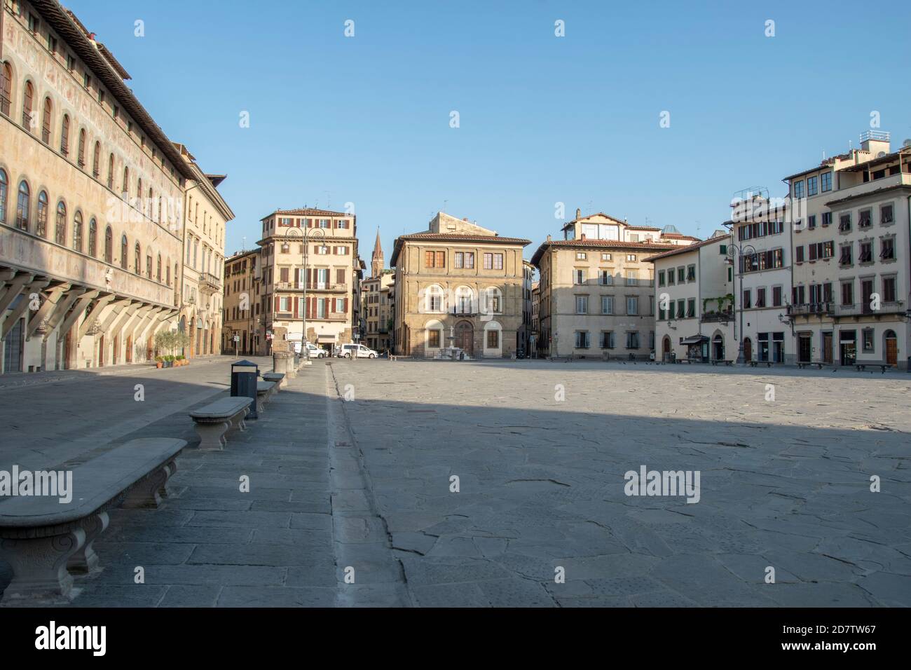 View of Piazza Santa Croce in Florence, Tuscany, Italy. Stock Photo