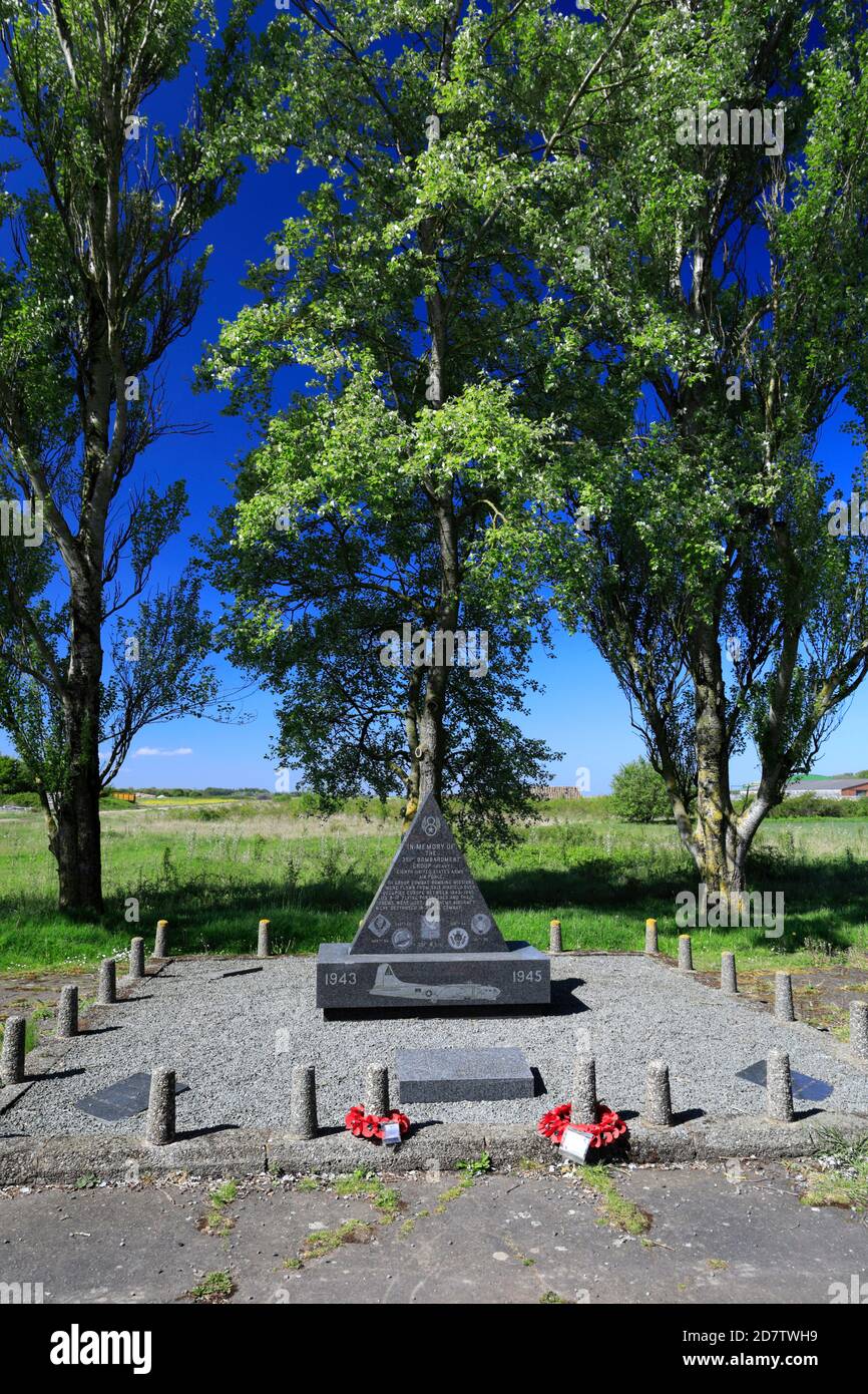 The 351st, 8th USAF Airforce Memorial at Polebrook village, Northamptonshire; England; UK Stock Photo