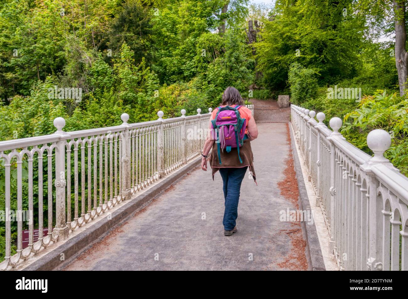 Reigate Hill footbridge is the earliest reinforced concrete footbridge in the country.  Built in 1910. Stock Photo