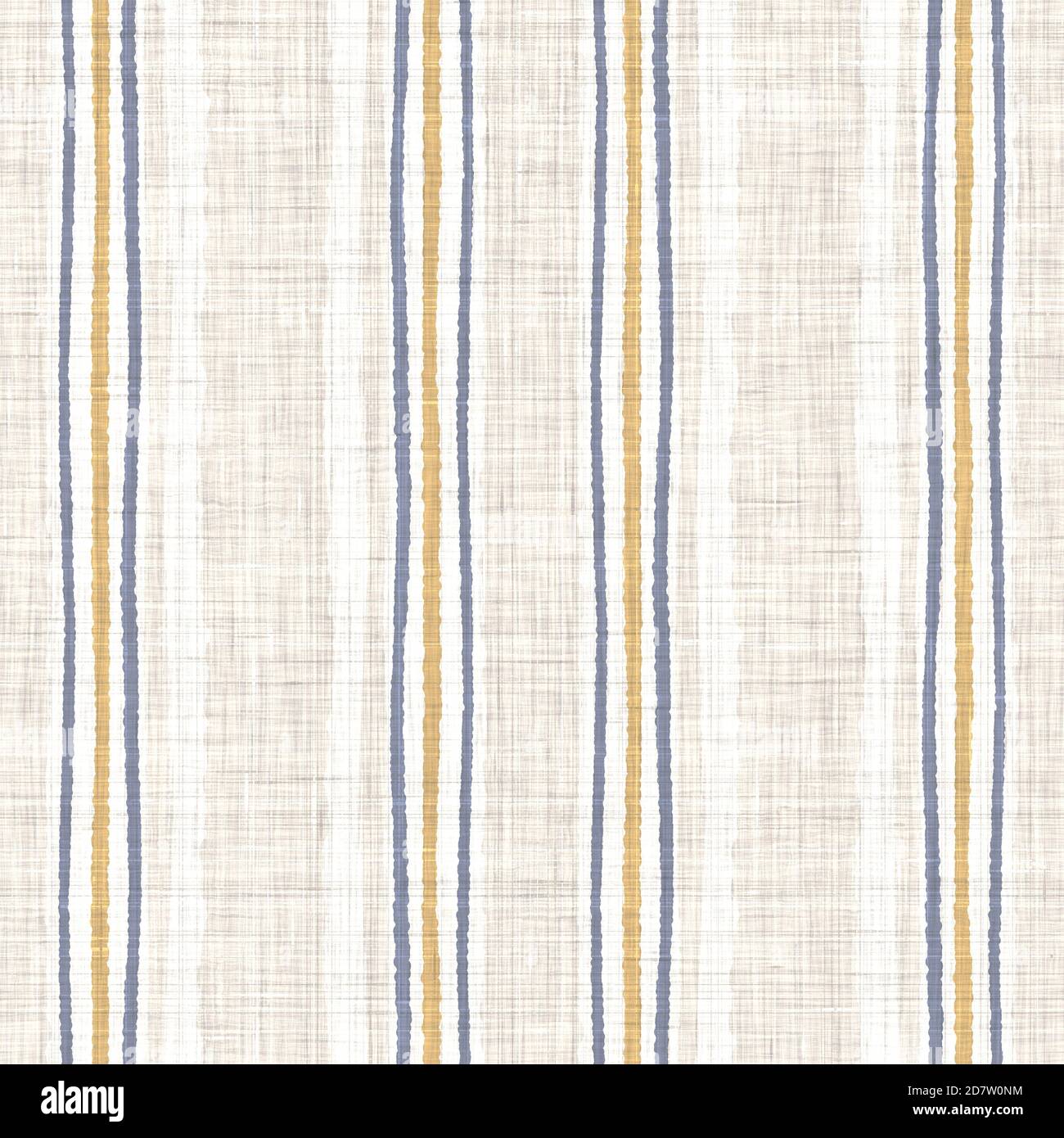 Seamless french blue yellow farmhouse style stripes texture. Woven linen cloth  pattern background. Line striped closeup weave fabric for kitchen towel  Stock Photo - Alamy, image size:1300x1390