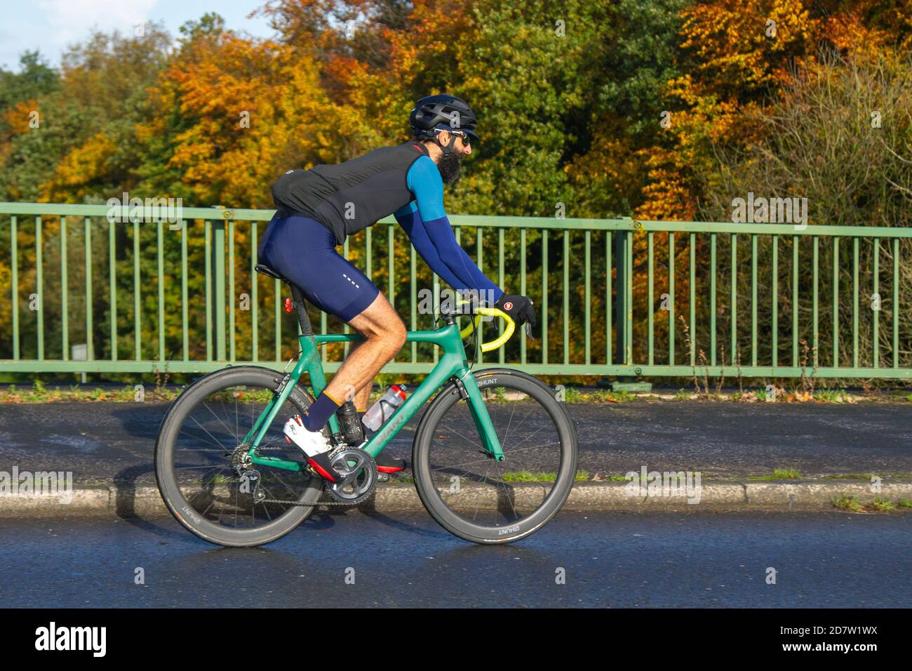 Male cyclist riding Giant carbon fibre 