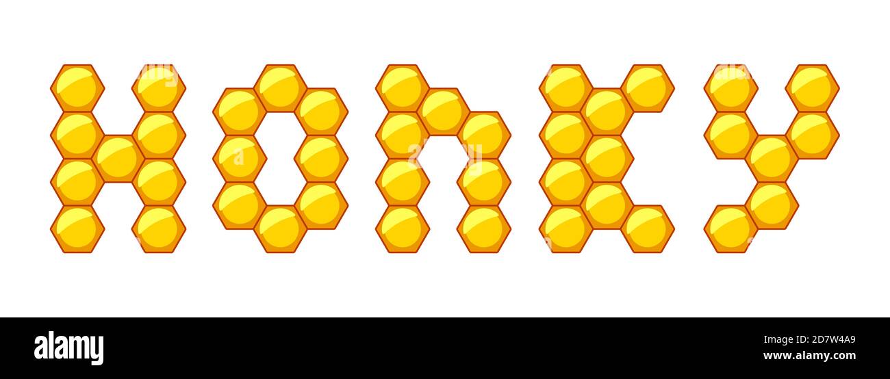 Abstract hexagon honeycomb cells lettering icon Stock Vector Image ...