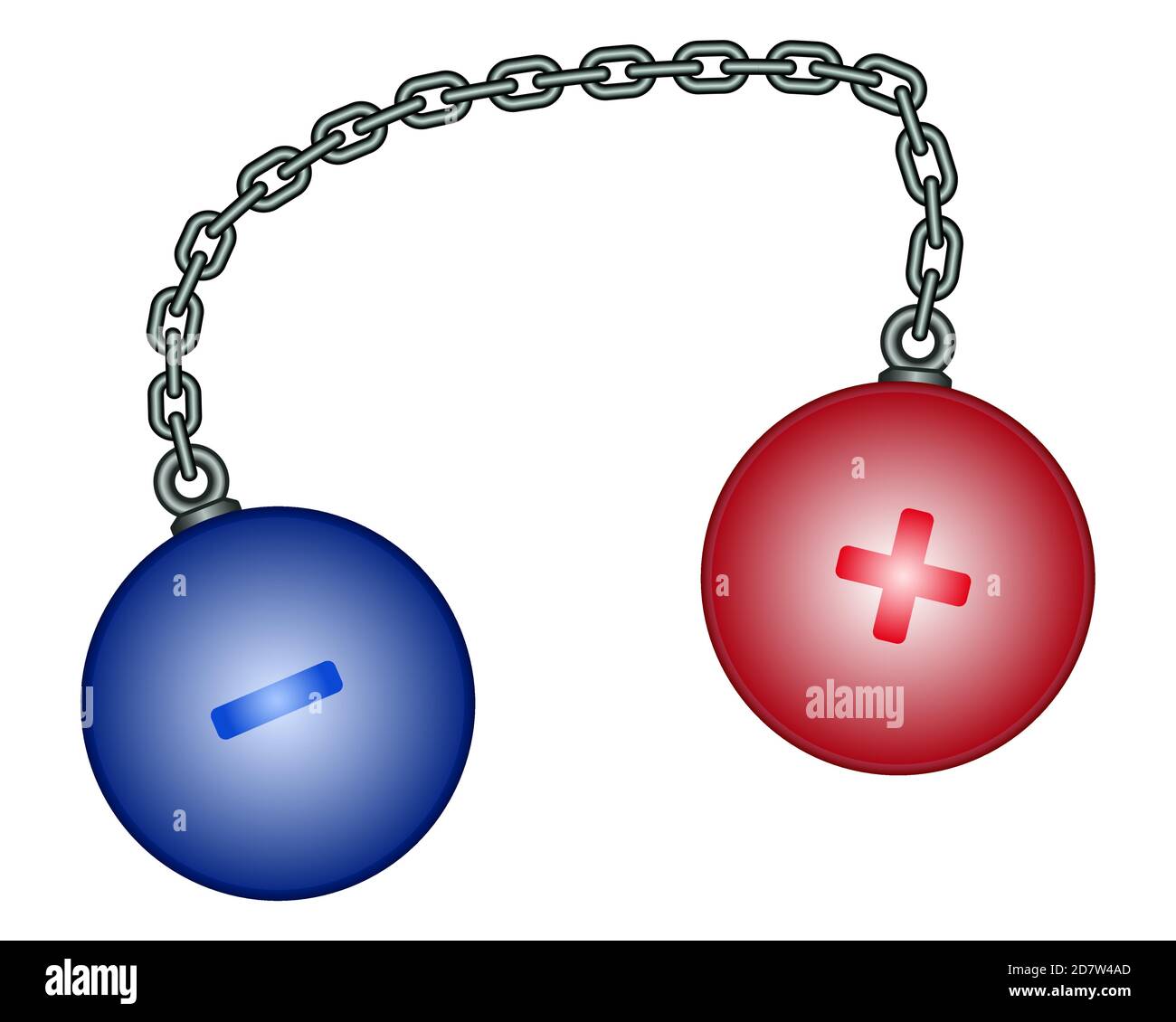 Illustration of the abstract color weight balls connected with chain Stock Vector
