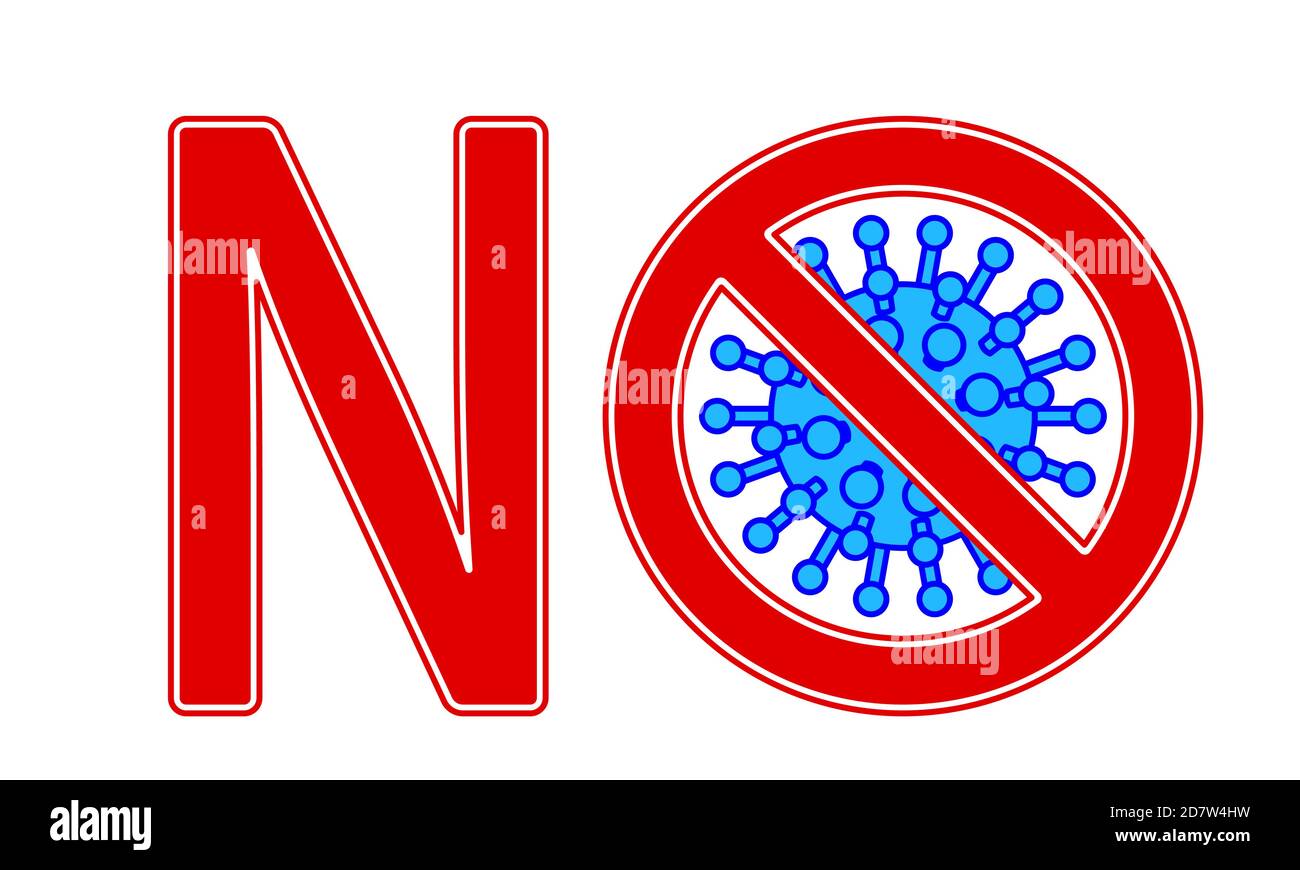 Concept illustration of the stop sign coronavirus icon. Novel ...
