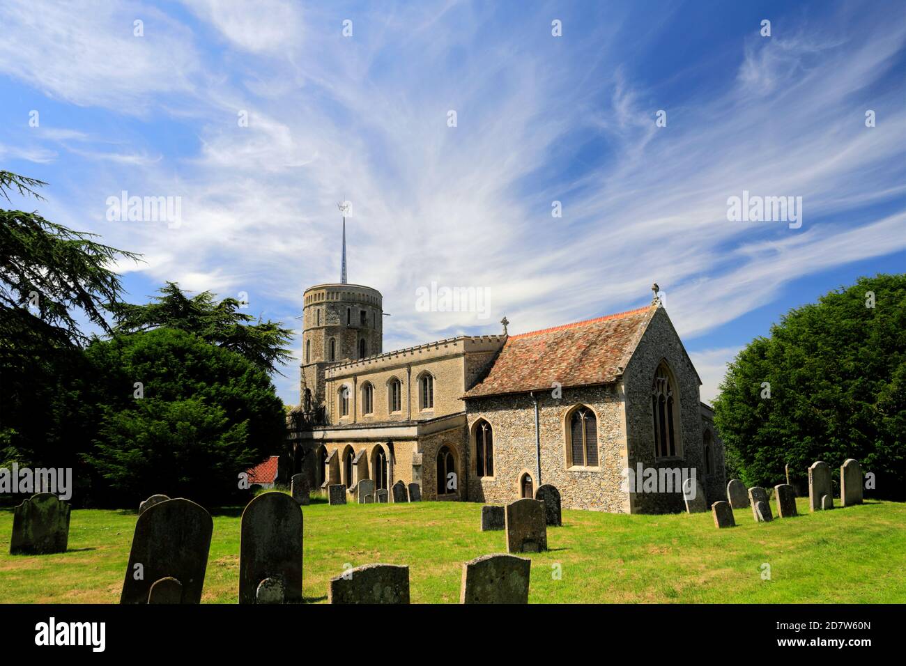 Summer view of St Marys church, Swaffham village, Cambridgeshire; England, UK Stock Photo