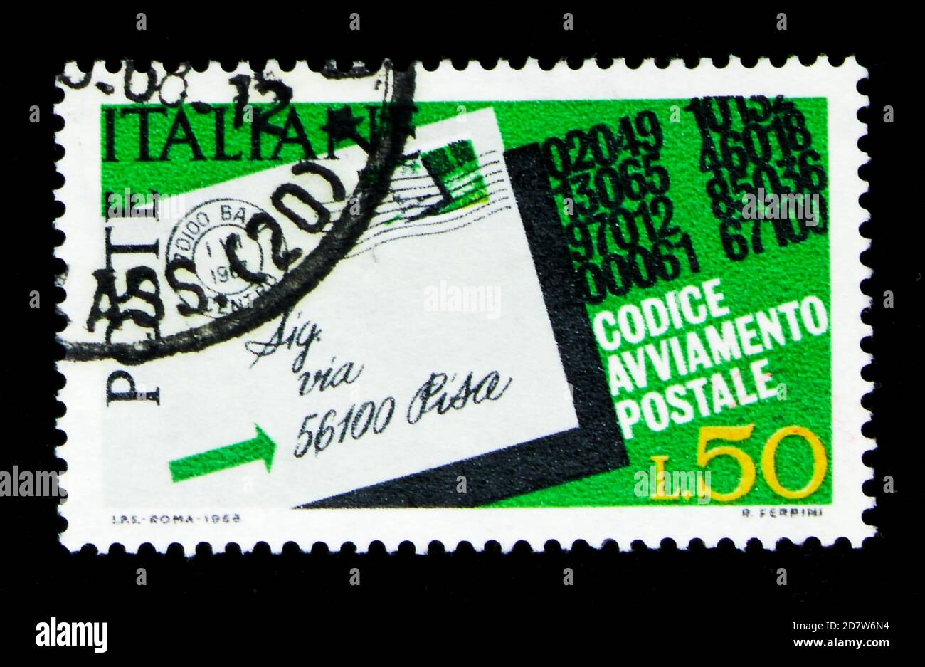 MOSCOW, RUSSIA - APRIL 15, 2018: A stamp printed in Italy shows ...