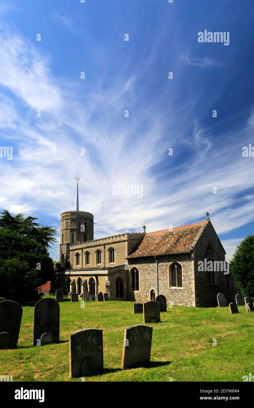 Summer view of St Marys church, Swaffham village, Cambridgeshire; England, UK Stock Photo