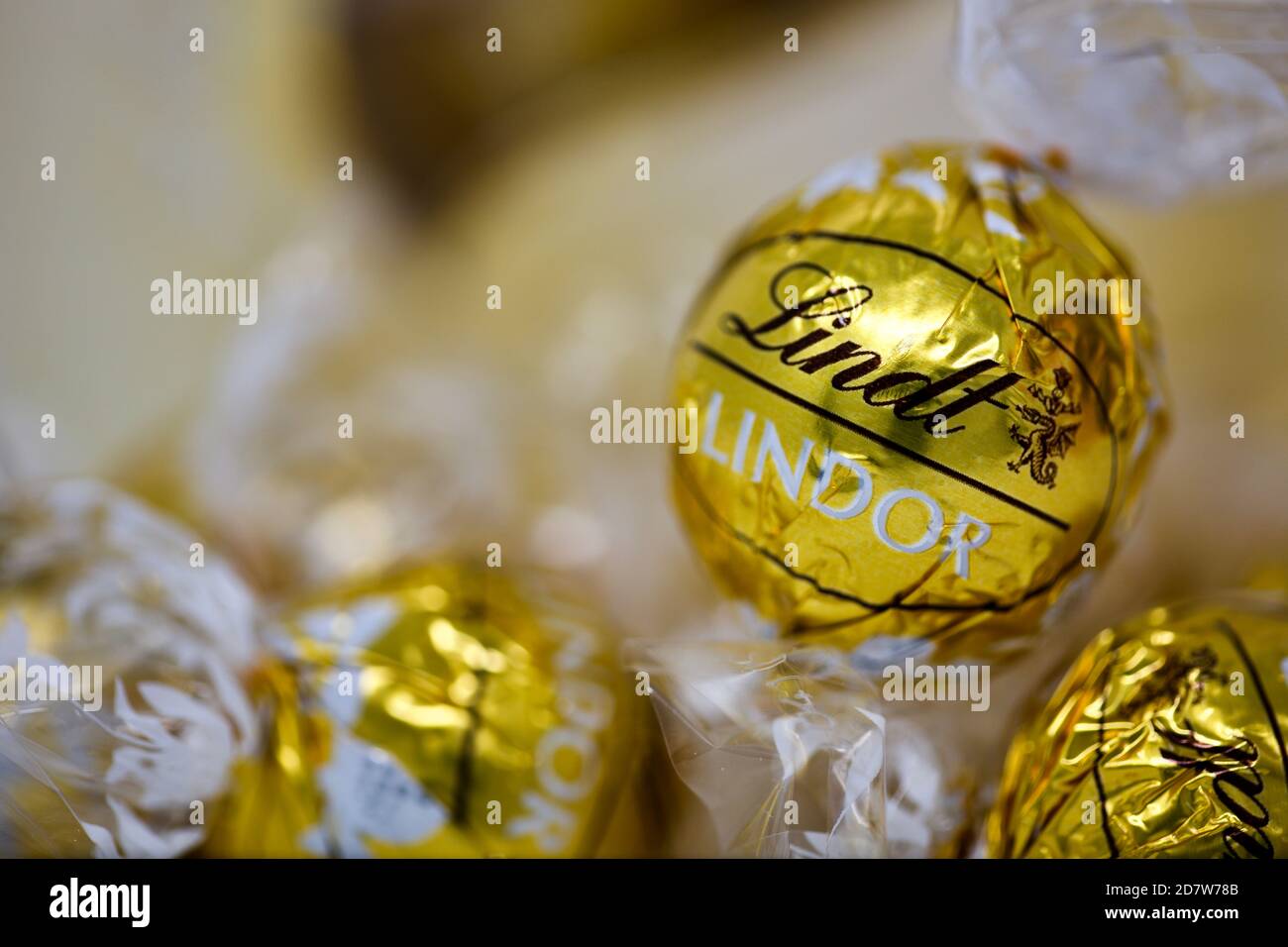 Lindt Lindor White Truffles Stock Photo