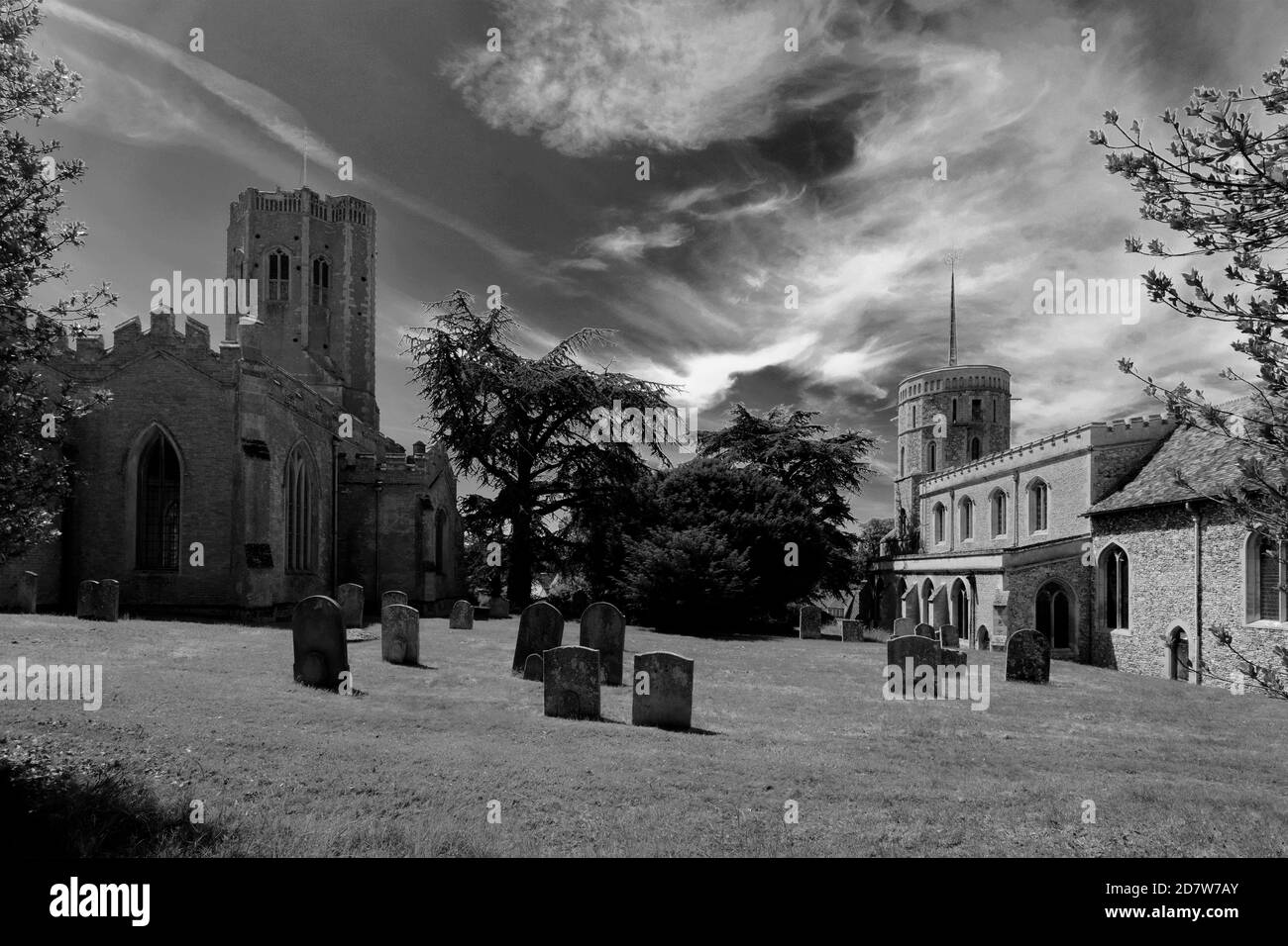 Summer view of St Marys church, Swaffham village, Cambridgeshire; England, UK Stock Photo