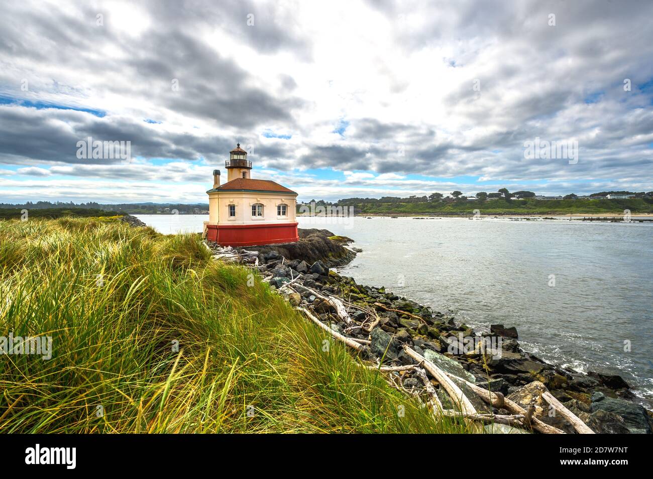 Coquille River Lighthouse, OregonUSA Stock Photo Alamy