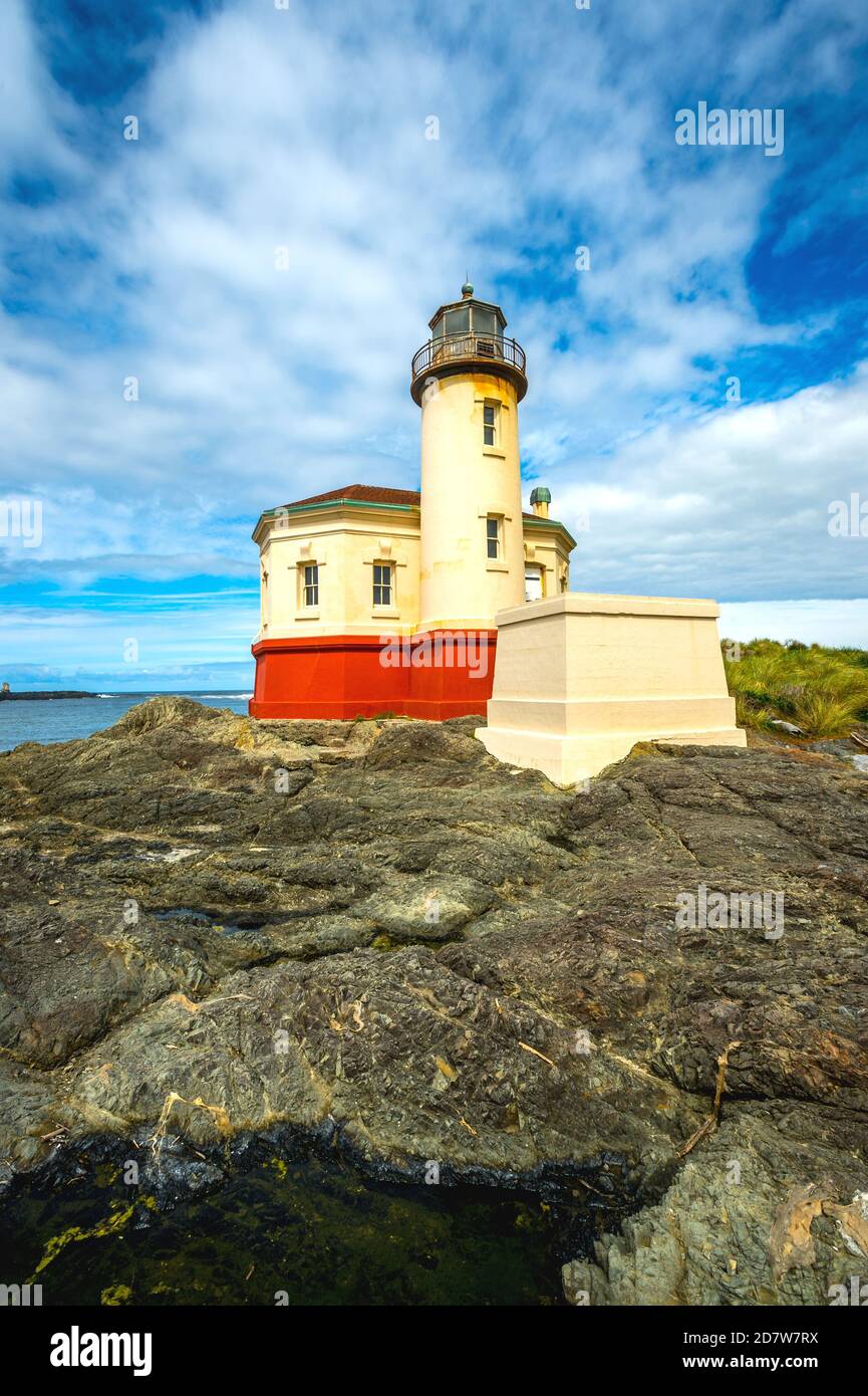Coquille River Lighthouse, OregonUSA Stock Photo Alamy