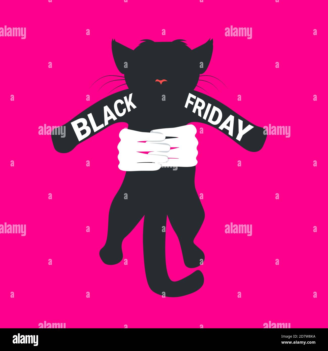 hands holding cat black friday sale promotion discount banner vector