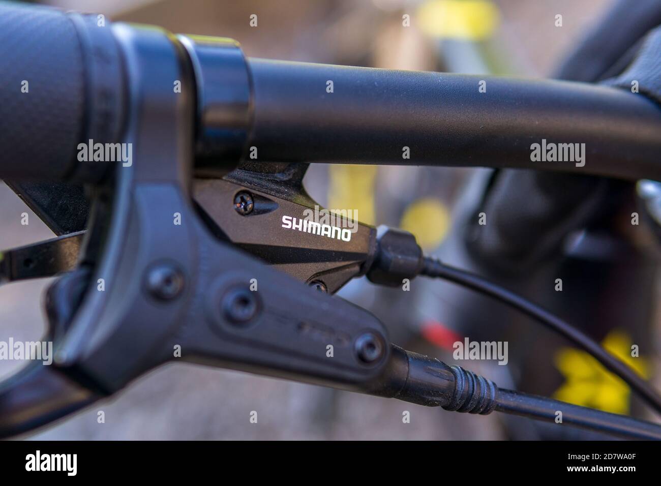 Tyumen, Russia-July 29, 2020: Japanese company Shimano company is the main  supplier of equipment for brake systems, manettes, switches, stars for moun  Stock Photo - Alamy