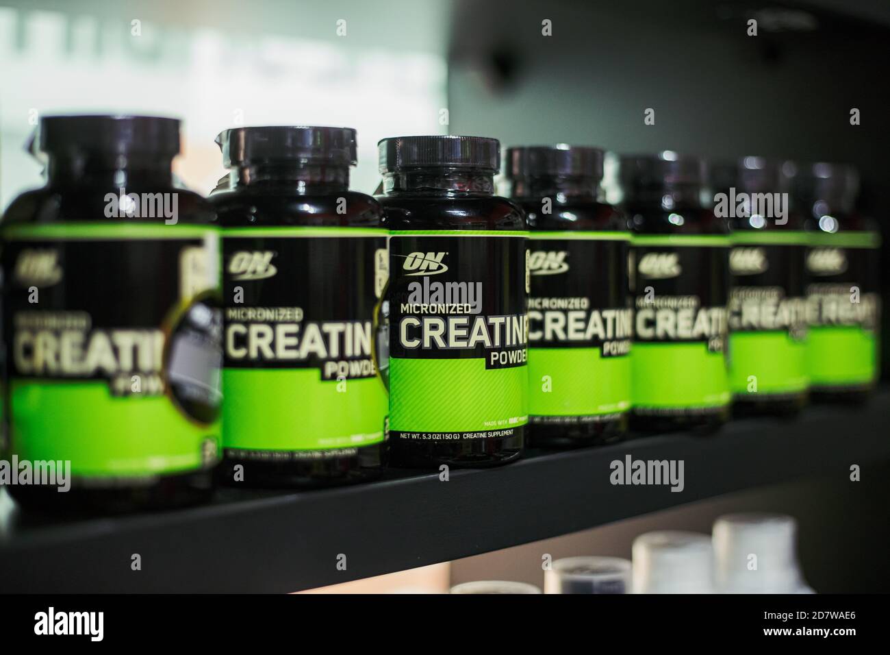 Ufa, Russia - June 27, 2020: Sports protein nutrition on store shelves ...