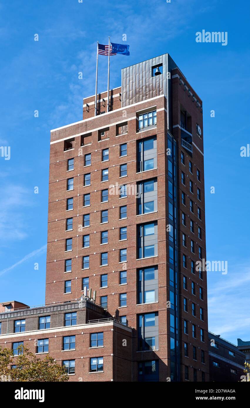 Sulzberger Tower is a brick residence tower on the Barnard University campus. Stock Photo