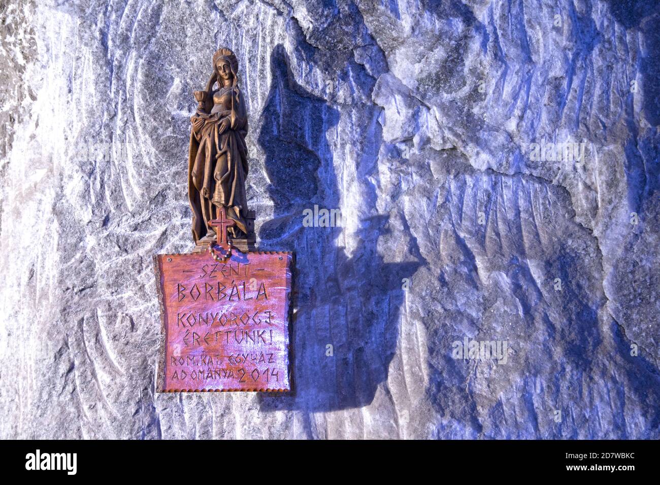 Statue of Saint Barbara in the Salt Mine Museum. She is the patron saint  for miners, gunners, architects, firefighters, cannon and bell founders  Stock Photo - Alamy