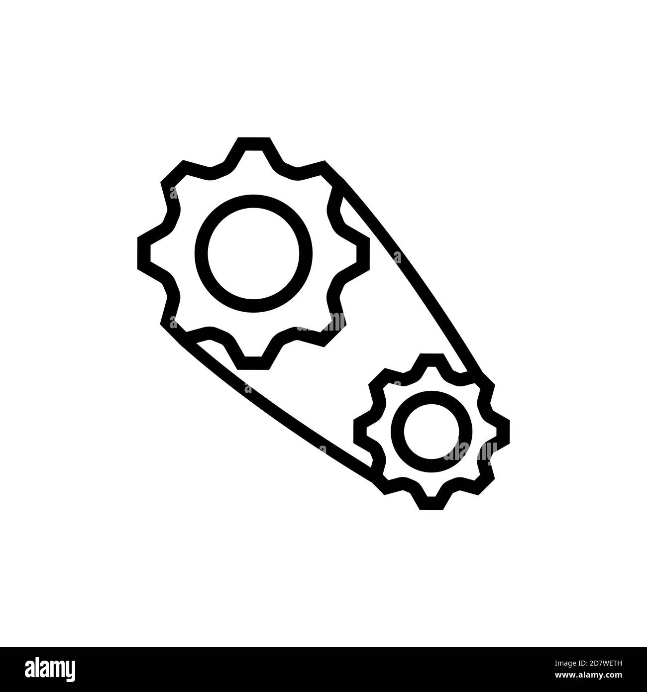 Setting gears icon in black. Vector on isolated white background. EPS 10 Stock Vector