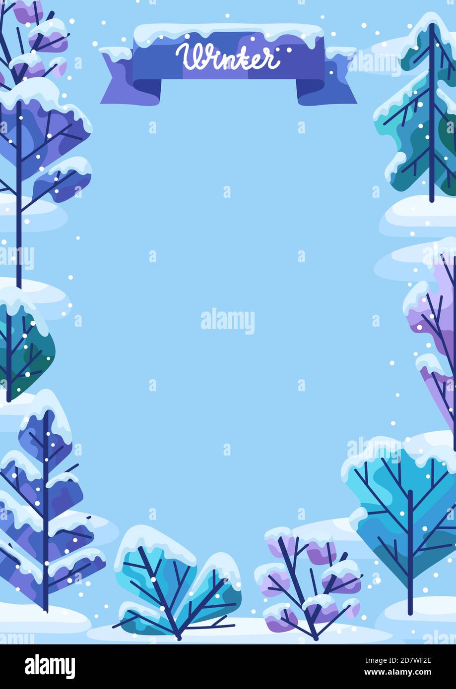 Winter background with trees Stock Vector Image & Art - Alamy