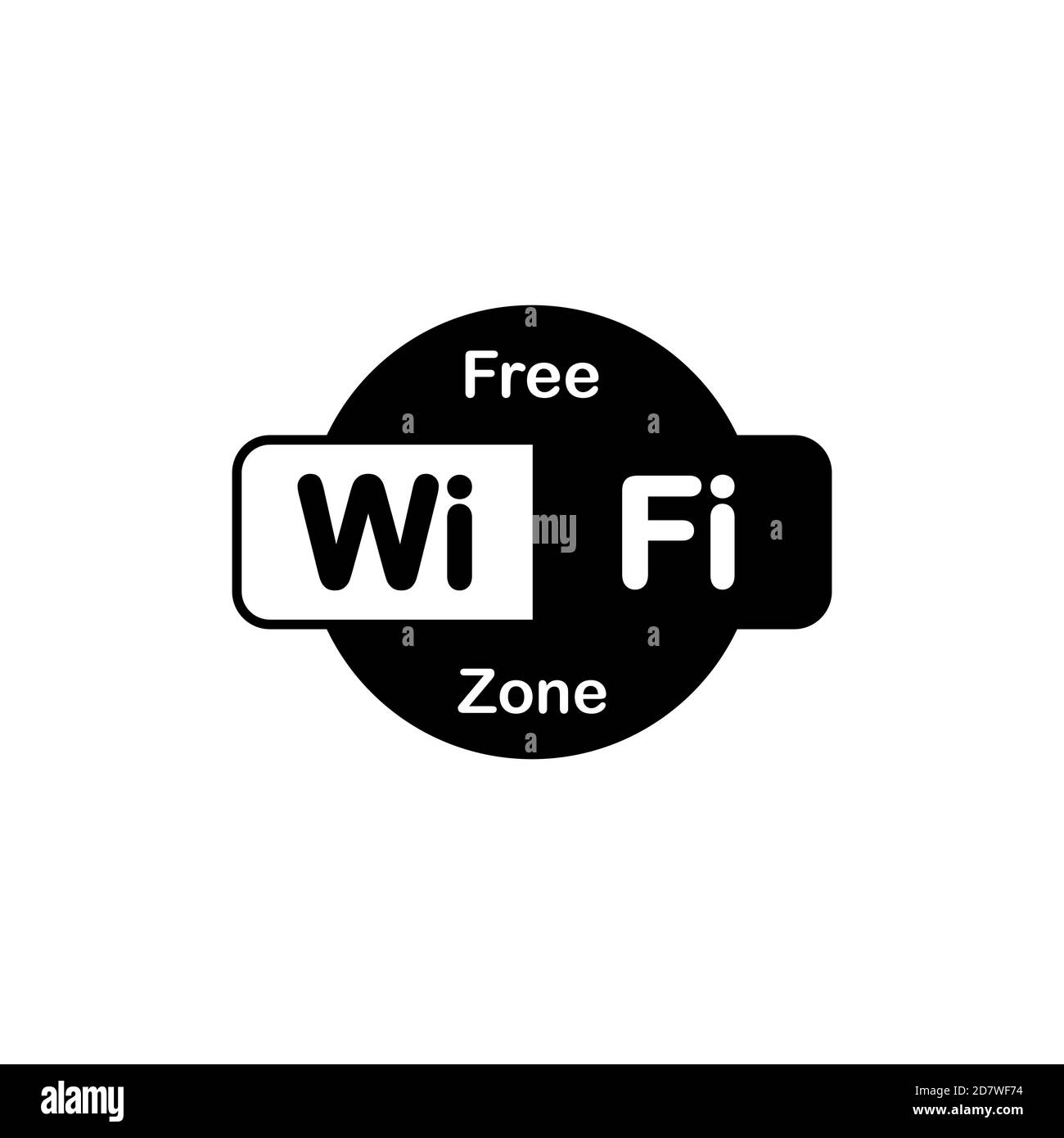 Free wifi zone sign in black. Vector on isolated white background. EPS 10 Stock Vector