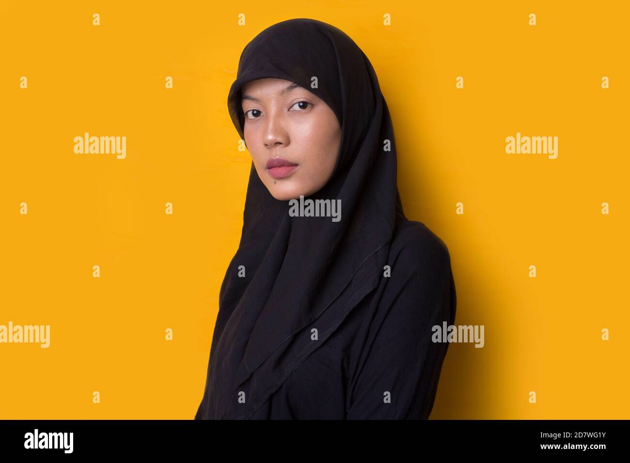 Fashion portrait model of young beautiful muslim woman wearing hijab ...