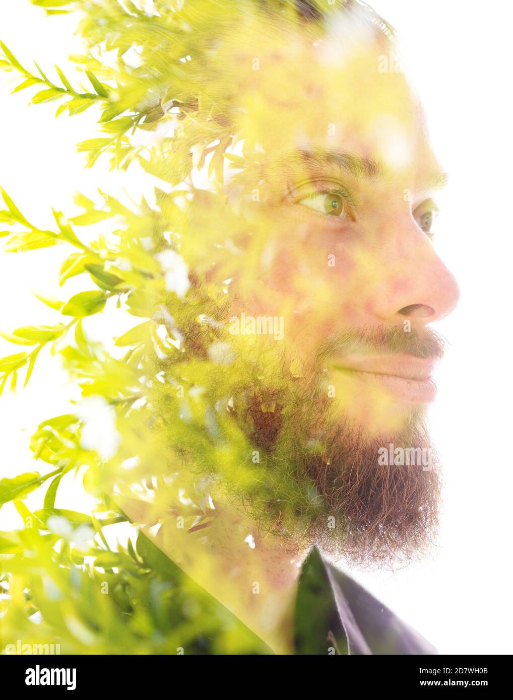 Surreal creative double exposure portrait Stock Photo - Alamy