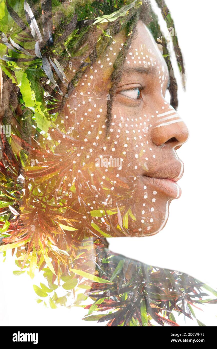 Portrait double exposure ethnic hi-res stock photography and images - Alamy