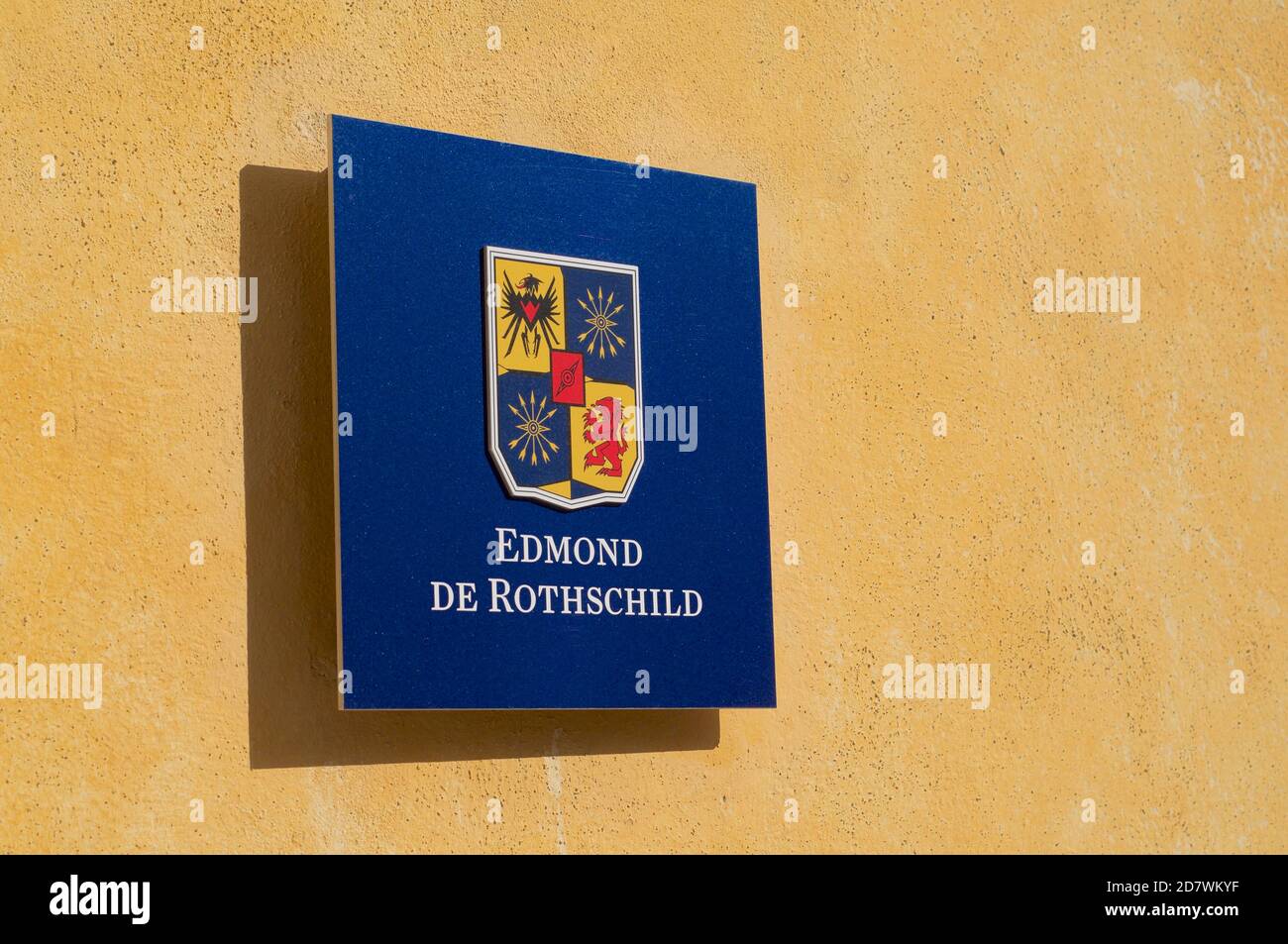 Lugano, Ticino, Switzerland - 18th October 2020 : Logo of Edmond De Rothschild Bank logo. The Edmond de Rothschild Group is a financial institution sp Stock Photo
